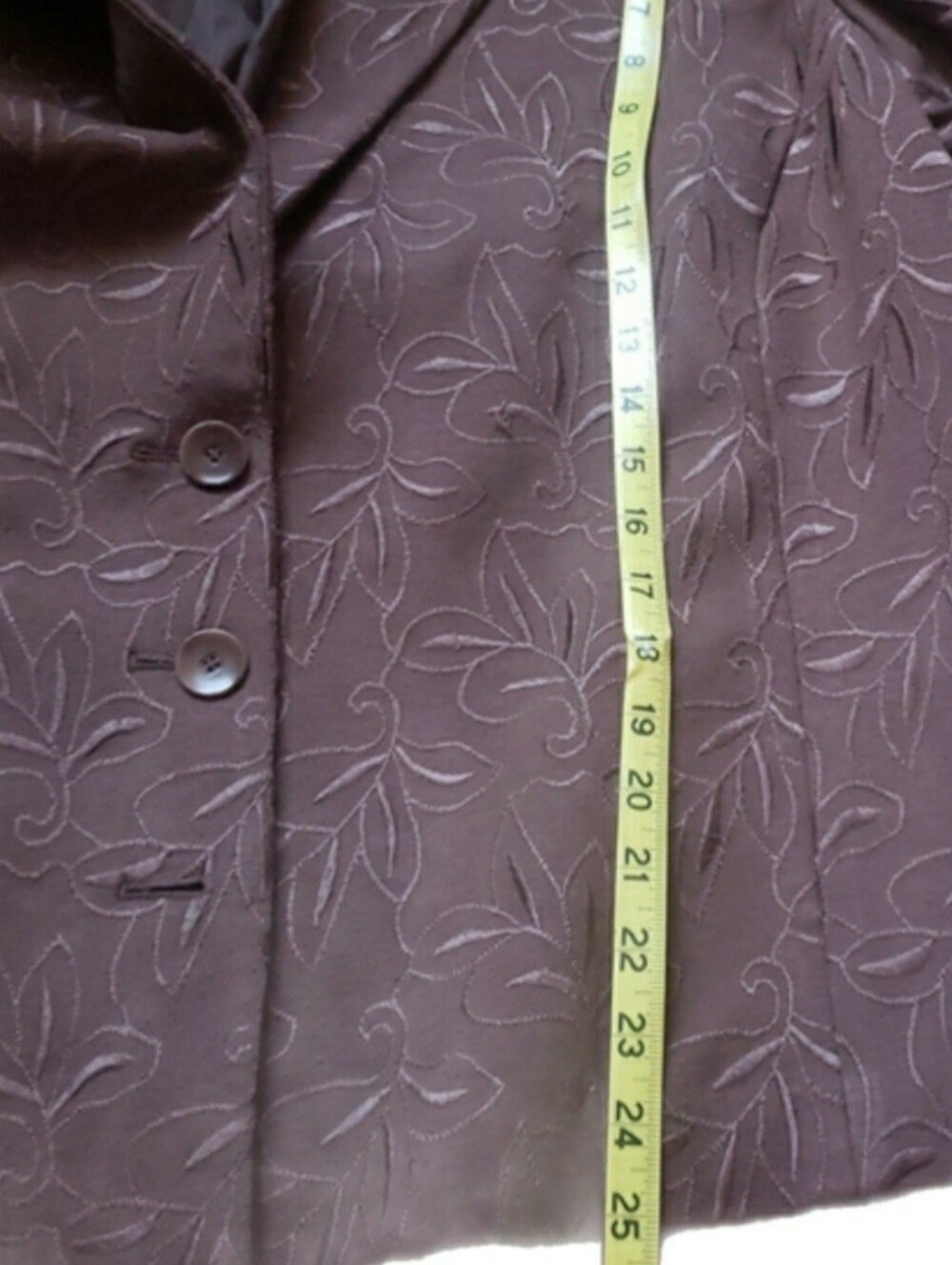 Kate Hill Brown Floral Embroidered Blazer, 3X - Picture 7 of 7